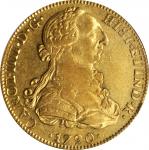 MEXICO. 8 Escudos, 1790-Mo FM. Mexico City Mint. Charles IV (1788-1808). NGC AU-50.