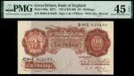 Bank of England, Leslie Kenneth OBrien (1955-1962), 10 shillings, ND (1955), serial number D86Z 6154
