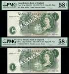 Bank of England, John Brangwyn Page (1970-1980), consecutive trio of 1 (3), ND (1970), serial number