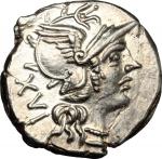The Roman Republic, C. Titinius. AR Denarius, 141 BC. Cr. 226/1a. B. 7. 3.51 g.  17.5 mm.  极美