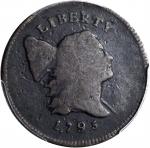 1795 Liberty Cap Half Cent. C-2a. Rarity-3. Lettered Edge, Punctuated Date. Fine Details--Scratch (P