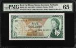 1965年东加勒比货币管理局伍圆。EAST CARIBBEAN STATES. East Caribbean Currency Authority. 5 Dollars, ND (1965). P-1