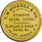 New York, New York. 1868 T.N. Hickcox & Co. Bowers NY-6384. Gilt brass. 34 mm. Choice Mint State.
