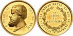 Pierre II (1831-1889). Médaille de récompense en or de l’académie des arts de Rio de Janeiro, par Lu