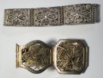 COINS. CHINA – ANCIENT. Miscellaneous: Silver Bracelet  (2). , open-work butterfly and floral design