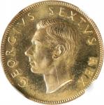1952年1 Sovereign。比勒陀利亚铸币厂。SOUTH AFRICA. Sovereign, 1952. Pretoria Mint. George VI. NGC PROOF-64.