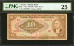TURKEY. Central Bank of Turkey. 10 Lira, 1930. P-148a. PMG Very Fine 25.