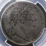 GREAT BRITAIN George IV ジョージ4世(1820~30) 1/2Crown ND(1820~24) PCGS-VG08 Mint Error95% Brockage Revers