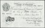 Bank of England, P. S. Beale £5, 4 June 1951, serial number U82 088714, (EPM B270), about uncirculat