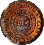 Undated (1861-1865) Dix / Dix. Fuld-414/414 a. Rarity-9. Copper. Plain Edge--Full Brockage--MS-65 RB