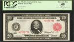 Fr. 959a. 1914 Red Seal $20 Federal Reserve Note. St. Louis. Red Seal. PCGS Currency Extremely Fine 