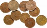 1912开国纪念币十文一批，版式多样，共计十枚 