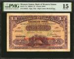 1960-61年萨摩亚西部银行1英镑。 WESTERN SAMOA. Western Bank of Samoa. 1 Pound, 1960-61. P-11a. PMG Choice Fine 1