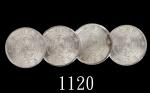广东省造民国九年贰毫等一组4枚 NGC Kwang-Tung Province Silver 20 Cents