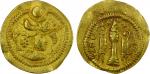 SASANIAN KINGDOM: Peroz, 457-484, AV dinar (4.45g), G-172, winged bust // fire altar & two attendant