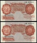 Bank of England, Percival Spencer Beale (1949-1955), 10 shillings (2), ND (1950), serial number suff