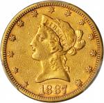 美国1887-S年10美元金币。