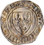 FRANCE. Blanc Guenar, ND (1380-1422). Tournai Mint (annulet under 16th letter). Charles VI. PCGS MS-