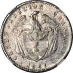 COLOMBIA. Peso, 1861. Bogota. NGC MS-61.