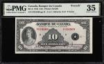 CANADA. Banque du Canada. 10 Dollars, 1935. BC-8. PMG Choice Very Fine 35.