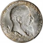 GERMANY. Baden. 2 Mark, 1902. Karlsruhe Mint. Friedrich I. NGC MS-65.