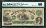 1860年美国路易斯安那银行50元，PMG66EPQ