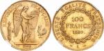 IIIe République (1870-1940). 100 francs or 1889 A, Paris, épreuve sur flan bruni frappée à l’occasio