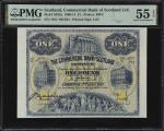 SCOTLAND. Commercial Bank of Scotland Limited. 1 Pound, 1911. P-S323a. PMG About Uncirculated 55 EPQ