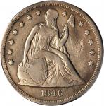 1846 Liberty Seated Silver Dollar. OC-2. Rarity-2. VG Details--Tooled (PCGS).
