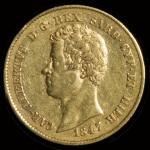 1847年意大利20里拉金币一枚，重量：6.4克，近未使用品
