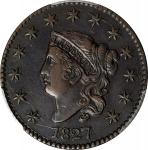 1827 Matron Head Cent. N-9. Rarity-3. EF Details--Cleaned (PCGS).