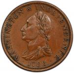 1783 Washington Draped Bust Copper. No Button. Musante GW-106, Baker-2, Breen-1189, Vlack 13-J. AU-5