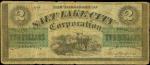 Great Salt Lake City, Utah. June 9, 1868. $2  PCGS Fine 12 Apparent. Small Edge Splits. Minor Rust S