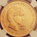 英国 (Great Britain) ダイアナ妃追悼記念 5ポンド金貨 1999年 KM997b ／ In Memory of Diana - Princess of Wales 5 Pounds G