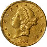美国1884-S年20美元金币。