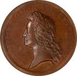 1731年英国乔治二世/维也纳第二条约纪念铜章。GREAT BRITAIN. George II/Second Treaty of Vienna Bronze Medal, 1731. NGC MS-