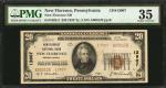 New Florence, Pennsylvania. $20 1929 Ty. 2. Fr. 1802-2. New Florence NB. Charter #13907. PMG Choice 