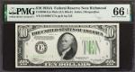 Fr. 2006-Em. 1934A $10  Federal Reserve Mule Note. Richmond. PMG Gem Uncirculated 66 EPQ.