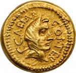 JULIUS CAESAR. AV Aureus (8.11 gms), Rome Mint; A. Hirtius, praetor, 46 B.C. NGC AU, Strike: 5/5 Sur