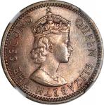 Malaya, 10 cents 1956, 50 cents 1955H, 5 cents 1957-KN, NGC UNC Details (surface hairlines), UNC Det