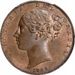 GREAT BRITAIN. Farthing, 1839. London Mint. Victoria. PCGS MS-64 Brown.