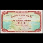 HONG KONG. Mercantile Bank Limited. $100, 28.7.1964. P-244a.