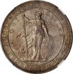 1900年英国贸易银元站洋一圆银币。孟买或加尔各答铸币厂。GREAT BRITAIN. Trade Dollar, 1900. Bombay or Calcutta Mint. NGC EF Deta