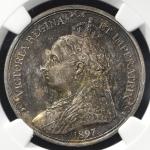 GREAT BRITAIN Victoria ヴィクトリア(1837~1901) AR Medal 1897 NGC-MS62 AU~UNC