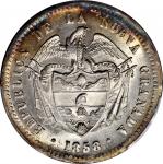 COLOMBIA. Peso, 1858-BOGOTA. Bogota Mint. PCGS MS-64.