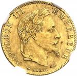FRANCESecond Empire / Napoléon III (1852-1870). 5 francs tête laurée 1868, BB, Strasbourg.