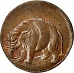 Undated (ca. 1694) London Elephant token. Hodder 2-B, W-12040. Thin planchet. Struck over Charles II