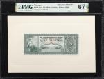 CURACAO. Lot of (2). Curacaosche Bank. 5 Gulden, ND (1943). P-25p1 & 25p2. Front & Back Proofs. PMG 