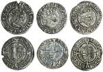 Henry VII (1485-1509), Halfgroats (3), Canterbury, King and Archbishop Warham jointly, type Va/b mul