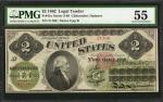 Fr. 41a. 1862 $2 Legal Tender Note. PMG About Uncirculated 55.